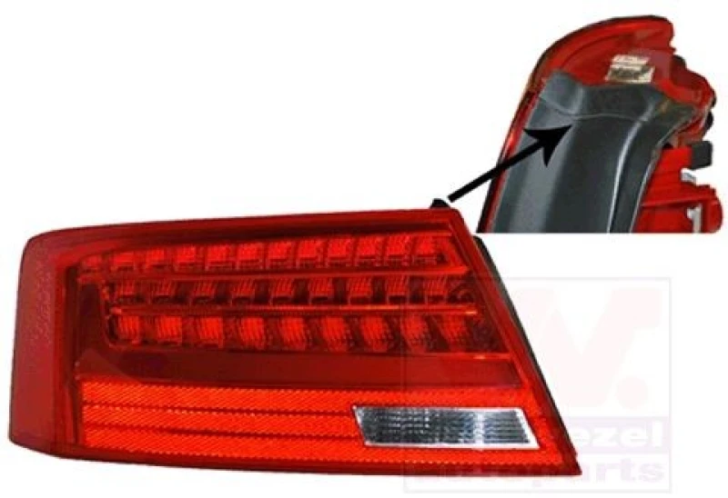 Image of VAN WEZEL 0384925 Rear light Outer section, with bulb holder, Left, LED Combination Rearlight (391)