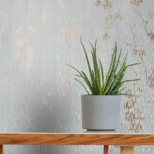 Image of Sublime Blue Theia Metallic Floral Wallpaper - One size