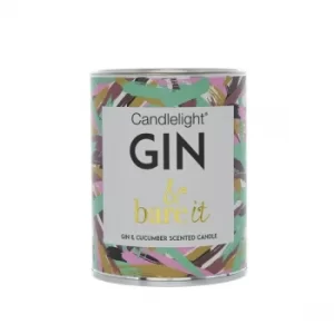 image of Candlelight Gin & bare it Large Tin Candle with Ring Pull top Gin and Cucumber Scent