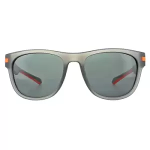 Square Matt Grey Orange Grey Silver Polarized Sunglasses