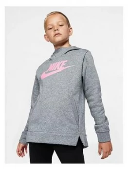 image of Nike Older Girls Pullover - Grey/Pink Size M 10-12 Years, Women