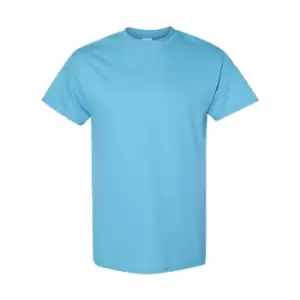 image of Gildan Mens Heavy Cotton Short Sleeve T-Shirt (Pack Of 5) (S) (Sky)