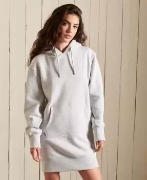 Image of Superdry Womens Vintage Logo Embroidered Hoodie Dress Light Grey / Glacier Grey Marl - Size: 10
