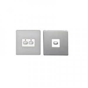 image of MiHome Smart Brushed Steel 2 Gang Light Switch (Two-way)