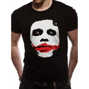 image of The Dark Knight - Joker Big Face Mens Small T-Shirt - Black