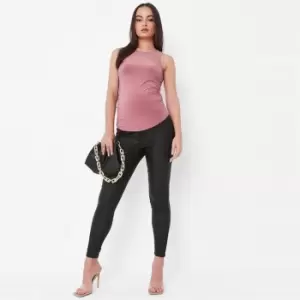 Missguided Vice Coated Denim Maternity Jeans - Black