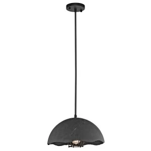 Image of 1 Light Dome Ceiling Pendant Weathered Zinc, E27