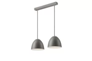 image of Livia Bar Pendant Ceiling Light Silver, 2x E27