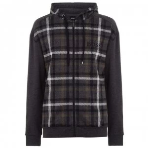Image of Hugo Boss Heritage Zip Through Hoodie Charcoal 036 Men