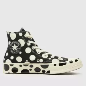 image of Converse Black & White Chuck 70 Polka Dot Play Hi Trainers