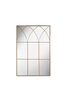 image of Altham Window Style Metal Wall Mirror Gold