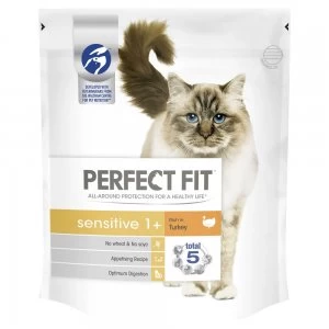 image of Perfect Fit Sensitive 1+ Complete Dry Cat Food Turkey 750g