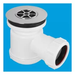 image of 19mm Water Seal Shower Trap - 85mm Chrome Plated Plastic Flange - Mcalpine