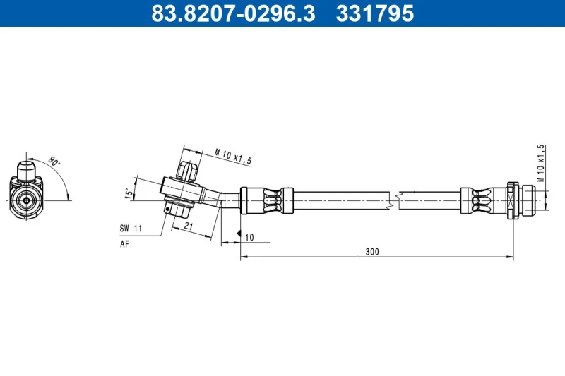 Image of Brake hose ATE 83.8207-0296.3
