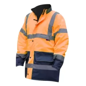 Image of Warrior Mens Denver High Visibility Safety Jacket (M) (Fluorescent Orange)