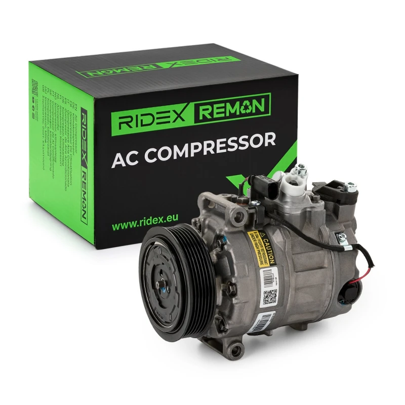 Image of RIDEX REMAN 447K0282R AC Compressor PAG 46, Refrigerant: R134a, with gaskets/seals Compressor,air conditioning (447)