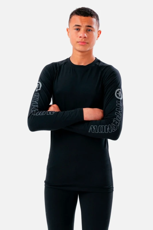 Image of Hype Base Layer Top - Black 5 - 6 Years