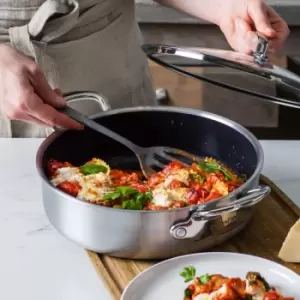 Image of GreenPan Premiere 3ply Stainless Steel 26cm Covered Skillet Silver