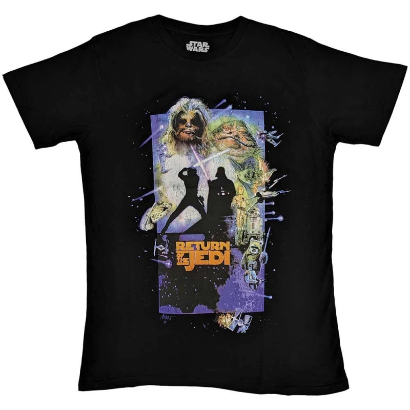 Image of Star Wars Return Of The Jedi Poster T Shirt Black unisex