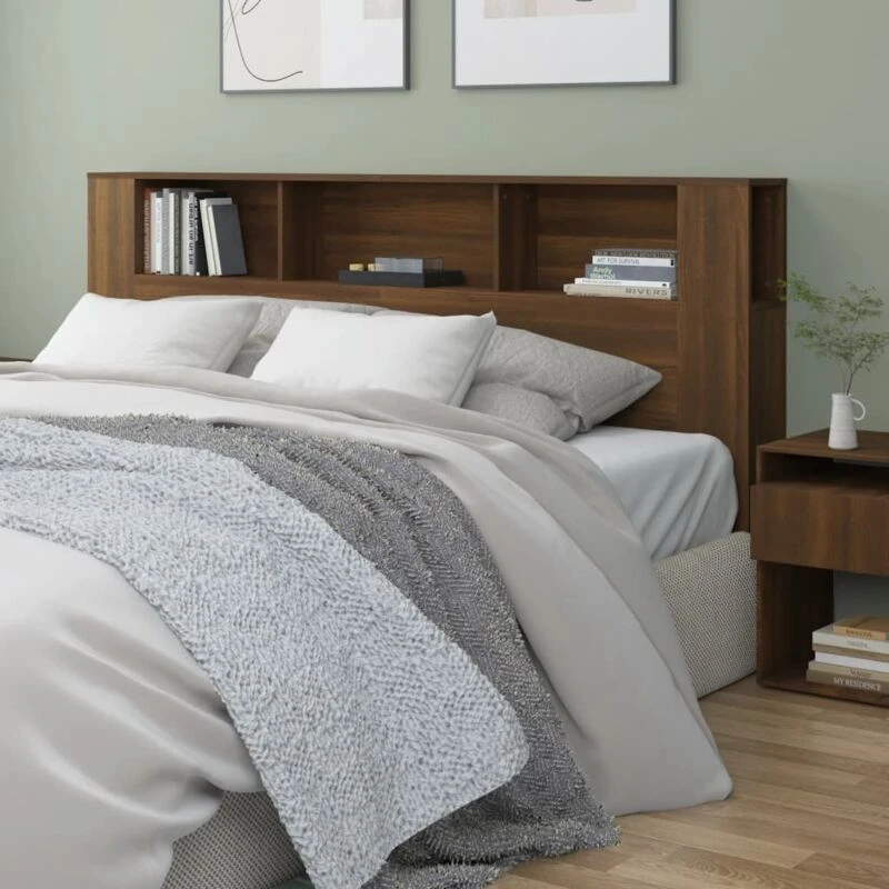 Image of VIDAXL Headboard Cabinet Brown Oak 200x18.5x104.5cm Vidaxl 8720286969052