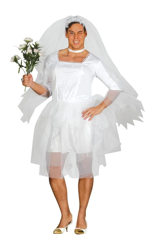 Image of Fiestas Guirca Fancy Dress Adult Bride in White Size: Small White Unisex S
