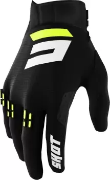 Image of Shot Aerolite Gradient Motocross Gloves, black-white-yellow, Size 2XL, black-white-yellow, Size 2XL