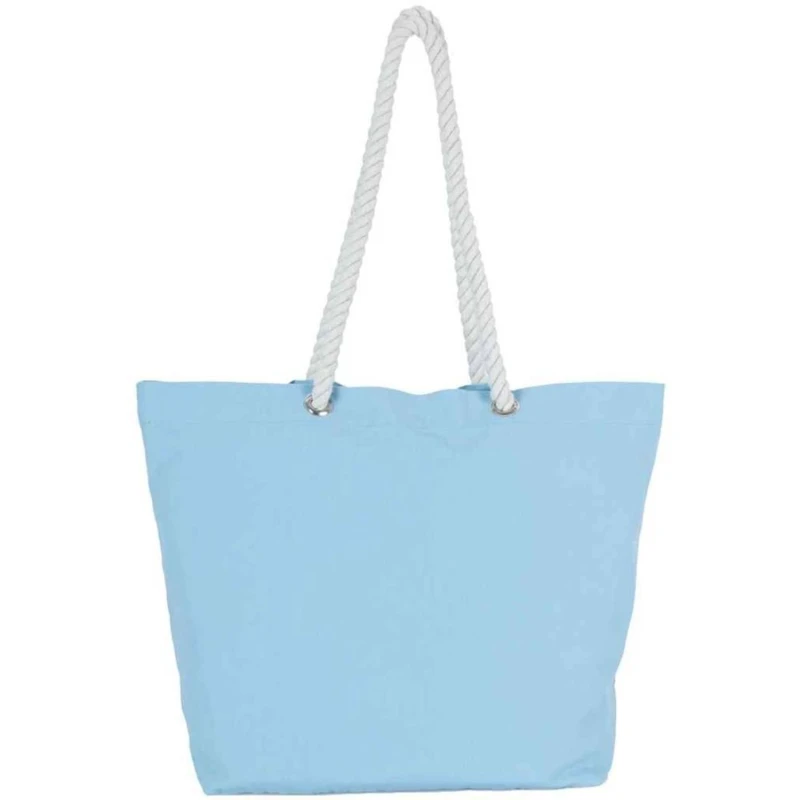 Image of Kimood Womens Washed Cotton Tote Bag in Pale Blue Pale Blue Female One Size