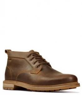 Image of Clarks Foxwell Mid Leather Boots - Beeswax, Beeswax, Size 11, Men