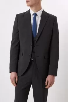 Image of Slim Fit Charcoal Semi Plain Suit Jacket