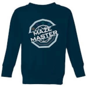 Image of Crystal Maze Maze Master Kids Sweatshirt - Navy - 11-12 Years