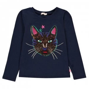 image of Billieblush Cat T Shirt - Indigo Blue 85T