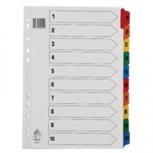 Image of Nice Price Multicoloured A4 1-10 Mylar Index WX01519