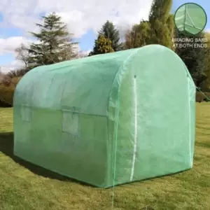 Image of Polytunnel Greenhouse Walk In Galvanised Windows Doors Growhouse PE Cover Gardening Metal Frame Outdoor Garden Tent Vegetable Flower Plant 19mm