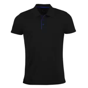 Image of SOLS Mens Performer Short Sleeve Pique Polo Shirt (XL) (Black)