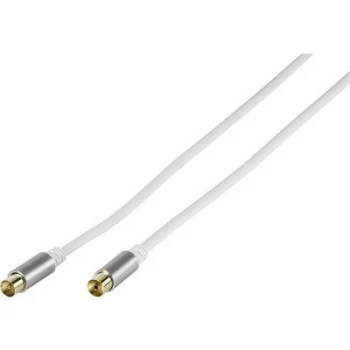 Image of Vivanco Antennas, SAT, TV/receiver Cable [1x Coax plug - 1x Coax socket] 10.00 m 110 dB Shielded, gold plated connectors White