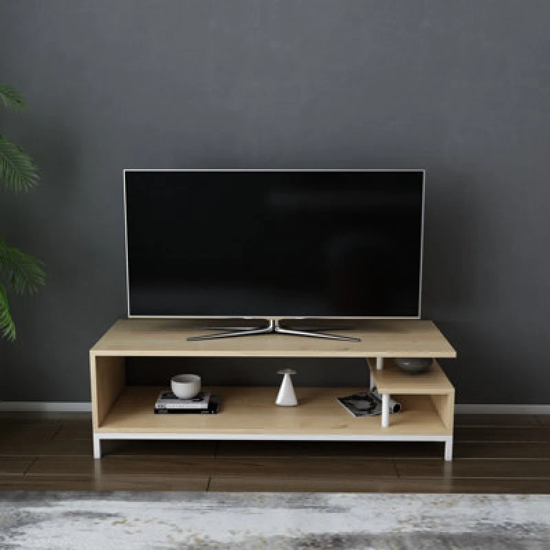 Image of Decorotika Reilly TV Stand TV Unit For Tv's Up To 55" White And Oak