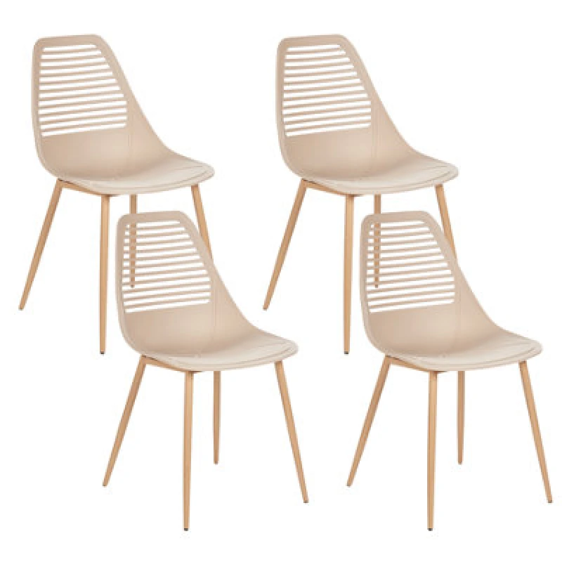 Image of Beliani Set Of 4 Dining Chairs Montello Beige