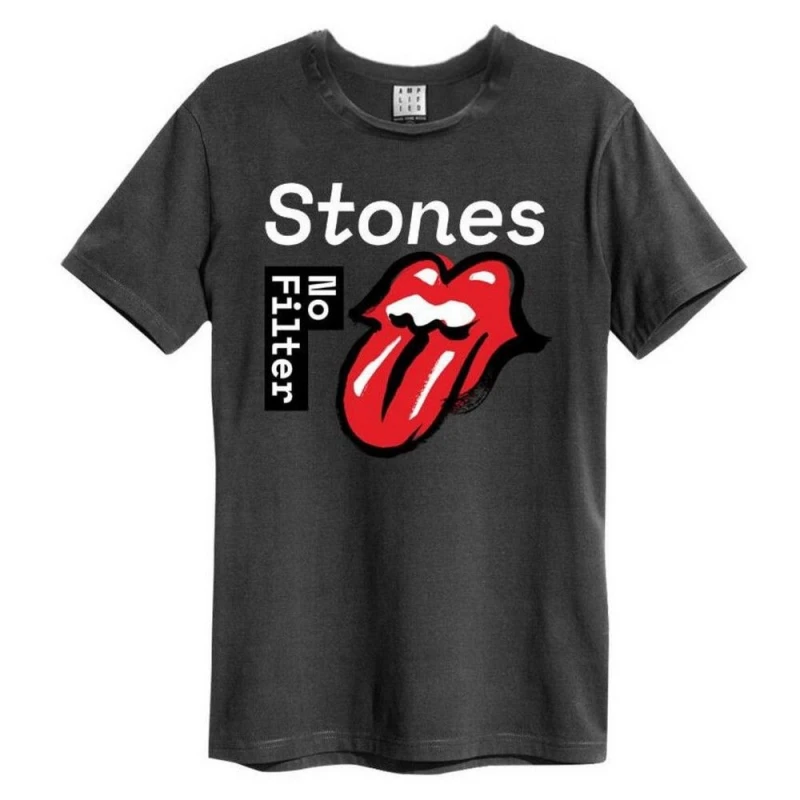 Image of Amplified Amplified Men No Filter The Rolling Stones T-Shirt in Charcoal Size: X-Small Charcoal XS Male 5063238179332