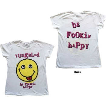 Image of Yungblud - Raver Smile Womens Large T-Shirt - White