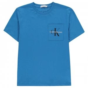 Image of Calvin Klein Calvin Monogram Pocket T-Shirt - Coastal Blue