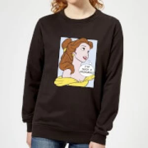 Image of Disney Beauty And The Beast Princess Pop Art Belle Womens Sweatshirt - Black