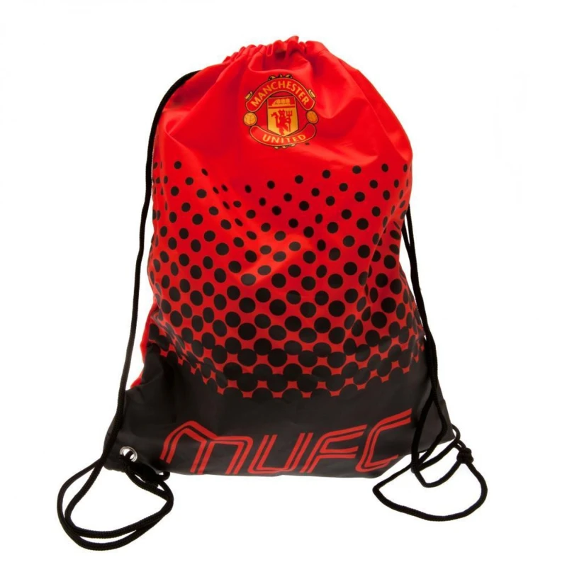 Image of Manchester United FC Crest Drawstring Bag Red unisex