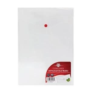 Image of Bundle Concord Portrait Stud Wallet File Polypropylene A4 Clear Pack
