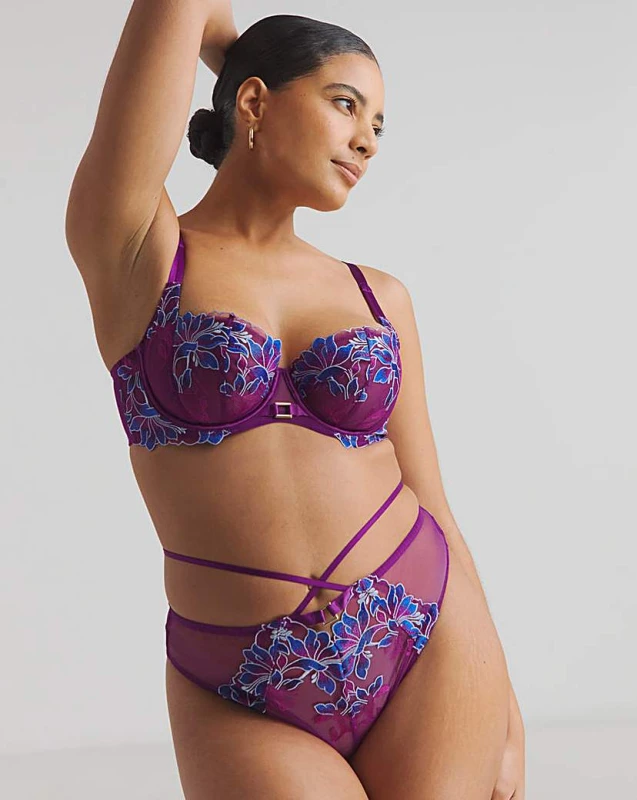 Image of Ann Summers Nocturnal Bloom High Waist Brazilian Purple