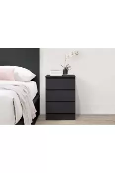 image of Oslo 3 Drawer Bedside Grey