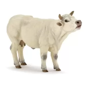 image of Farmyard Friends Charolais Cow Mooing Toy Figure (51158)