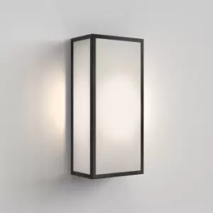 Image of Messina Outdoor LED Wall Lantern Textured Black Frosted IP44, E27