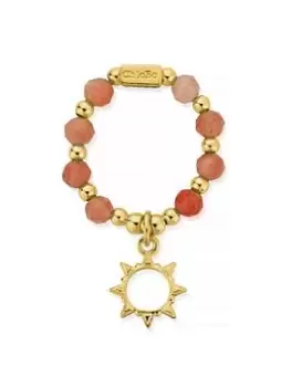 Image of ChloBo Sunrise Peach Moonstone Ring Medium 925 Sterling Silver, One Colour, Women