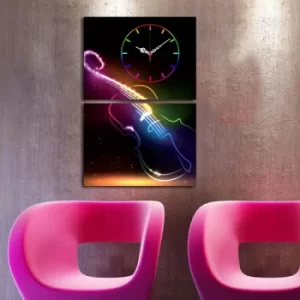 Image of 2P3040CS-149 Multicolor Decorative Canvas Wall Clock (2 Pieces)