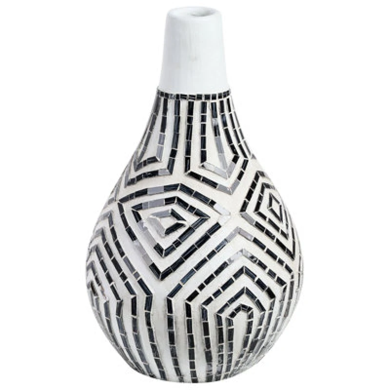 Image of Beliani Decorative Vase Ombilin Ceramic 50 Cm White
